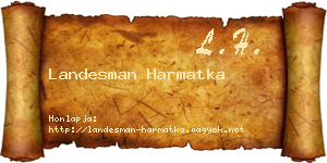 Landesman Harmatka névjegykártya